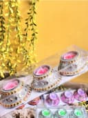 Silver & Pink Rose Candle Trio 1