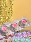 Silver & Pink Rose Candle Trio 2
