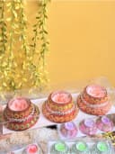 Warm Gold Rose Candle Trio 1