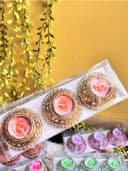 Warm Gold Rose Candle Trio 2