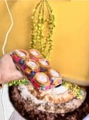 Multicolour Embellished Candle Set 1