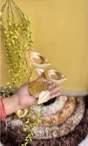 Gold-Tone Leaf Diya Pair 2