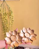 Gold-Tone Lotus Diya Pair 1