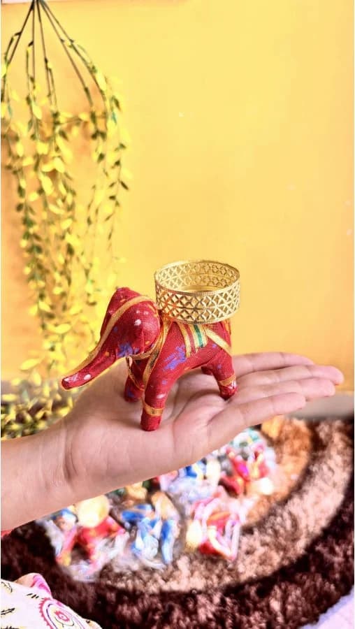 Pink Potli-Style Decorative Holder